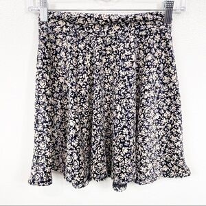 Hollister Blue and White Velvet Pull On Skirt